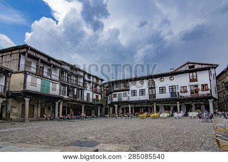 Alberca, Salamanca, Spain; June 2017: Main Square  And Buildings Of The Medieval Village Of La Alber