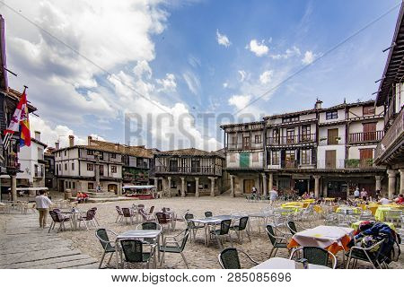 Alberca, Salamanca, Spain; June 2017: Main Square  And Buildings Of The Medieval Village Of La Alber
