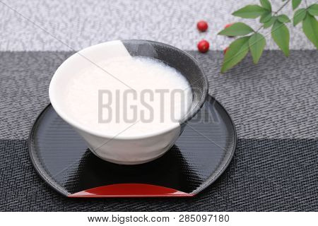Drink Of Japanese Sweet Alcohol Drink Made From Sake Lees (amazake)