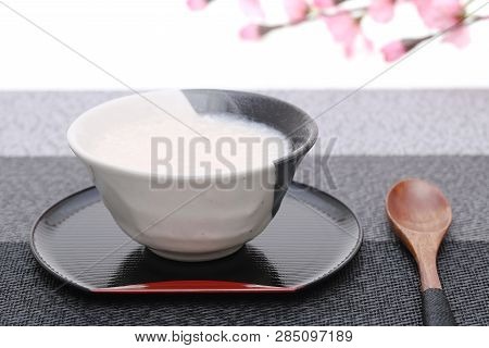 Drink Of Japanese Sweet Alcohol Drink Made From Sake Lees (amazake)