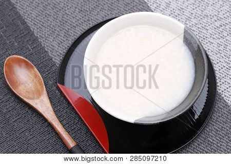 Drink Of Japanese Sweet Alcohol Drink Made From Sake Lees (amazake)