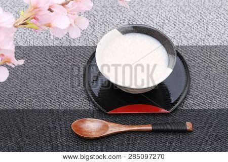 Drink Of Japanese Sweet Alcohol Drink Made From Sake Lees (amazake)