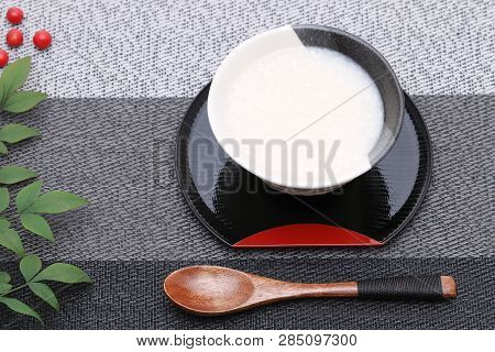 Drink Of Japanese Sweet Alcohol Drink Made From Sake Lees (amazake)