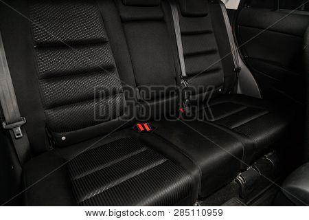 Novosibirsk, Russia - February 19, 2019:  Mazda Cx-5,close-up Of The Rear Seats. Photography Of A Mo