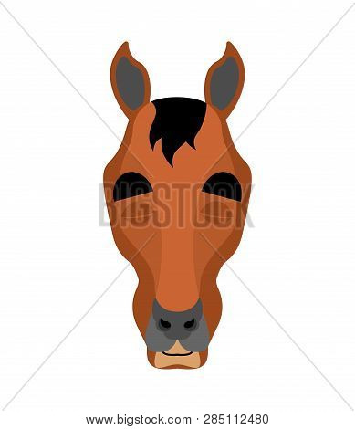 Horse Sleeping Emoji. Steed Asleep Emotions. Hoss Dormant. Vector Illustration