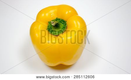 Bell pepper or capsicum in white background, yellow, red, green bell pepper.