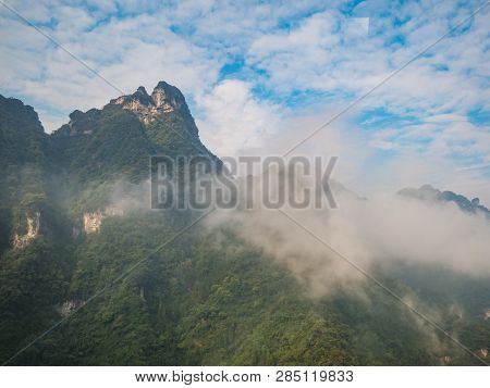 Beautiful Tianmen Mountain View From Cable Car To Tianmen Mountain.tianmen Mountain Cable Car The Lo