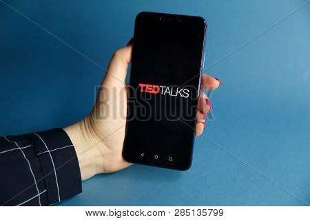 Tula, Russia - January 29, 2019: Ted Talks Logo Displayed On