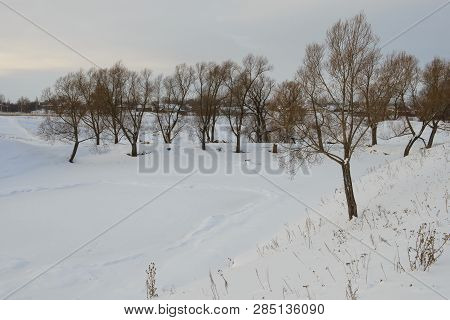 January 2, 2019: Surroundings Of The Village Sugaikasy Of The Kanashsky District Of The Chuvash Repu