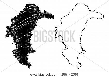Yasothon Province (kingdom Of Thailand, Siam, Provinces Of Thailand) Map Vector Illustration, Scribb