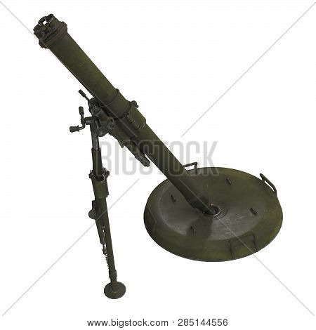 The 120-mm Mortar Cannon Gun 2b11 On White Background. 3d Illustration