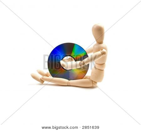 Dřevěný manekýn s Cd-Rom