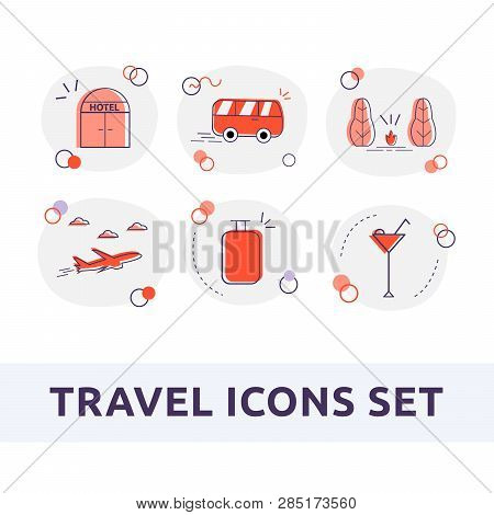 Set Of Travel Icons Vector Illustration For Web