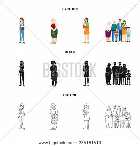 Isolated Object Of Character And Avatar  Logo. Set Of Character And Portrait Stock Vector Illustrati