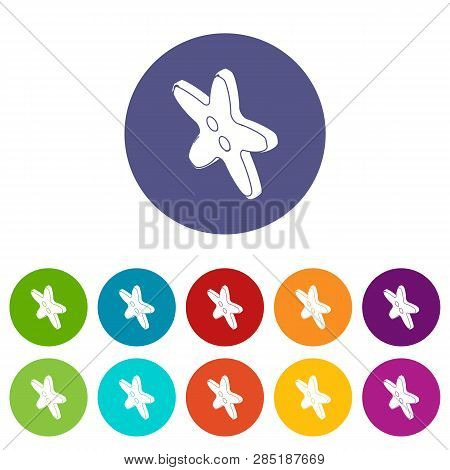 Star Clothes Button Icons Color Set Vector For Any Web Design On White Background