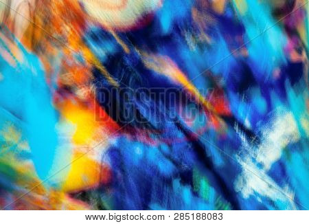 Colorful Blurred Dynamic Composition Of Lines And Light-spots. Exspression Abstract Art Background.