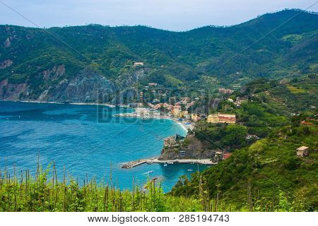 Beautiful Small Town Of Monterosso In The Cinque Terre National Park. Italian Colorful Landscapes. V