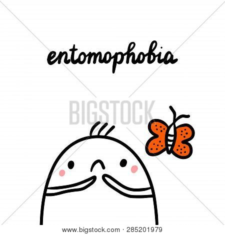 Enotomophobia Hand Drawn Illustration With Cute Marshmallow