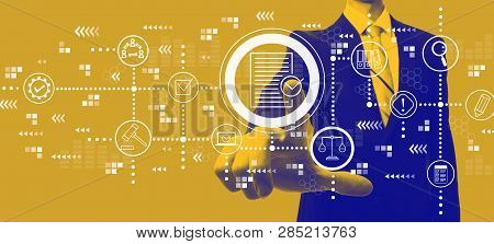 Compliance Theme With Businessman In A Yellow And Blue Duotone