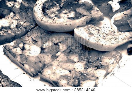 Saltison: Delicious Meat Appetizer With Various Vegetables.