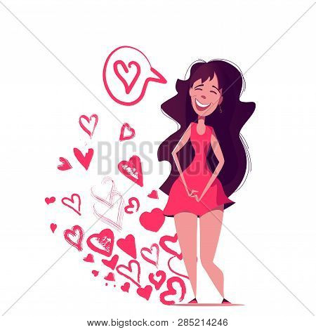 Typography Card With Girl Inloves Wiht White Background