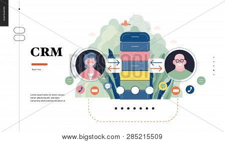 Technology 1 - Crm Customer Relationship Management - Modern Flat Vector Concept Digital Illustratio