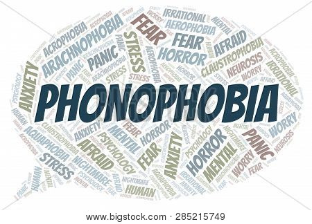 Phonophobia Word Cloud. Wordcloud Made With Text Only.