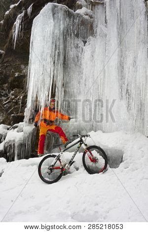 Mountain Bike In The Winter In The Mountains