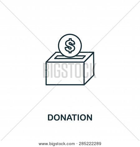 Donation Outline Icon. Thin Line Element From Crowdfunding Icons Collection. Ui And Ux. Pixel Perfec