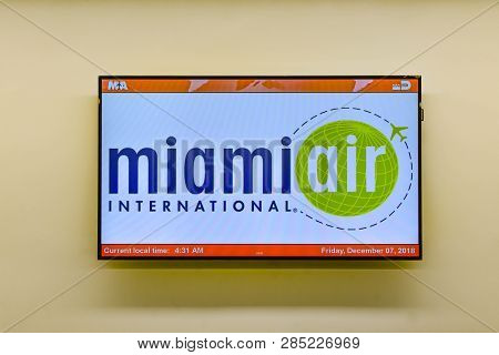 Miami, Florida. January 05, 2019. Miami Air Sign At Miami International Airport .