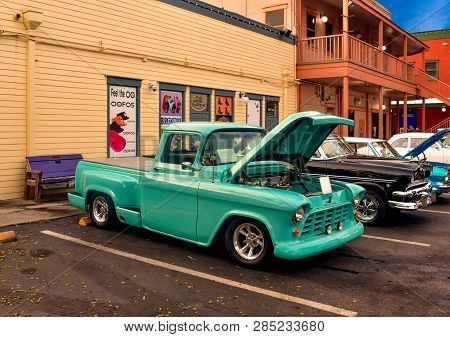 Orlando, Florida. December 28, 2018. Saturday Nite Classic Car Show And Cruise Is A Weekend Traditio