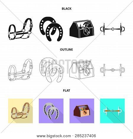 Vector Design Of Equipment And Riding Icon. Set Of Equipment And Competition Stock Symbol For Web.