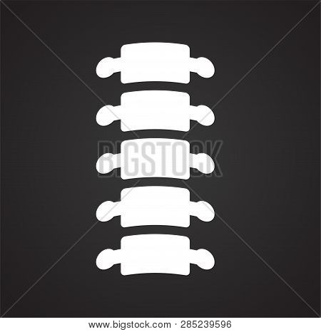 Spine Bone Icon On Black Background For Graphic And Web Design, Modern Simple Vector Sign. Internet 