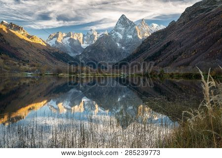 Lake Tumanly-kyol Forelny, Foggy, Gonachkhirsky Gorge, Teberdinsky Reserve, Caucasus