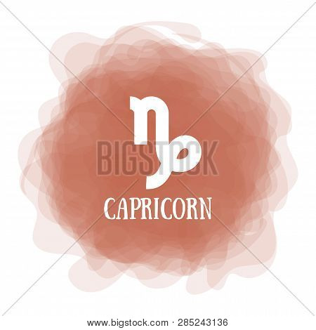 Capricorn. Zodiac Sign. Astrological Calendar. Zodiacal Color Vector Horoscope. Smoky Circle. Line S