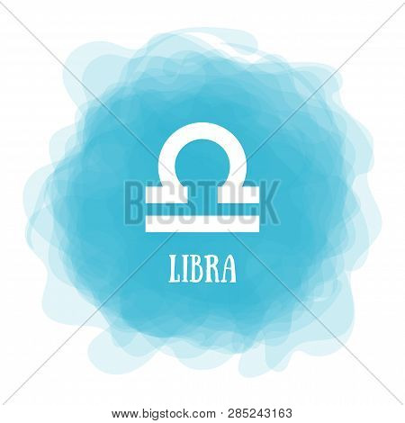 Libra. Zodiac Sign. Astrological Calendar. Zodiacal Color Vector Horoscope. Smoky Circle. Line Symbo