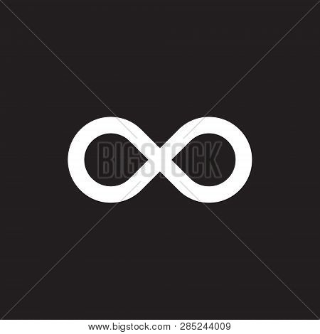 Infinity Icon Logo. Unlimited Vector Illustration, Limitless Symbol. Black Contour Of Eight, Thickne