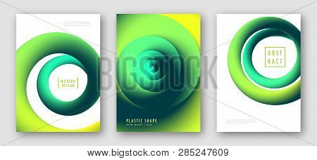 Liquid Colorful Shapes. Trendy Abstract Backgrounds Futuristic Design Posters With Gradient Round Wa