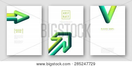 Liquid Colorful Shapes. Trendy Abstract Backgrounds. Futuristic Design Posters With Gradient Arrows.