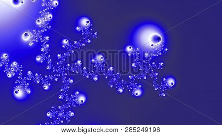 Blue Wave Fractal Swirl Effect Bubbles Background