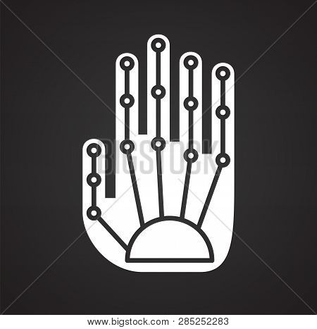 Bionic Prothesis Icon On Black Background For Graphic And Web Design, Modern Simple Vector Sign. Int