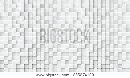 3d Rendered Texture Of Small White Cubes At Different Heights.