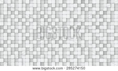 3d Rendered Texture Of Small White Cubes At Different Heights.