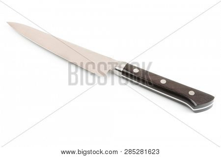 Brand new kitchen knife with pakka wood handle, islolated on white background