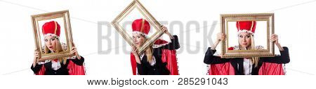 Woman queen in funny concept