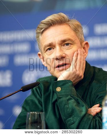 Martin Freeman is seen at the 'The Operative' (Die Agentin) press conference during the 69th Berlinale International  Festival Berlin at Grand Hyatt Hotel on February 10, 2019 in Berlin, Germany.  