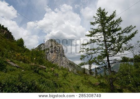 Mountain Landscape By The River Chuya, Altai Republic, Siberia, Russia