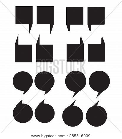 Quotes Icon On White Background. Flat Style. Blockquote Chat Icon For Your Web Site Design, Logo, Ap
