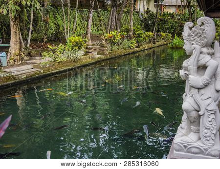 Large Rectangular Pond At The Gunung Kawi Sebatu Temple, Ubud, Bali, Indonesia. The Temple Complex I