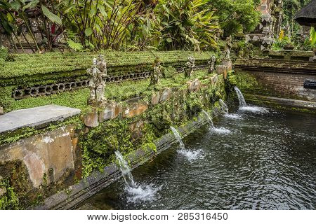 Walled Bathing Section At The Gunung Kawi Sebatu Temple, Ubud, Bali, Indonesia. The Temple Complex I